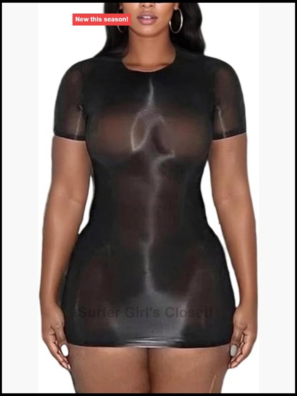 Sheer Mesh Bodycon Mini Dress Club Night Out Sexy
